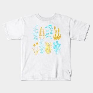 Watercolor Flowers Pattern Ukraine Kids T-Shirt